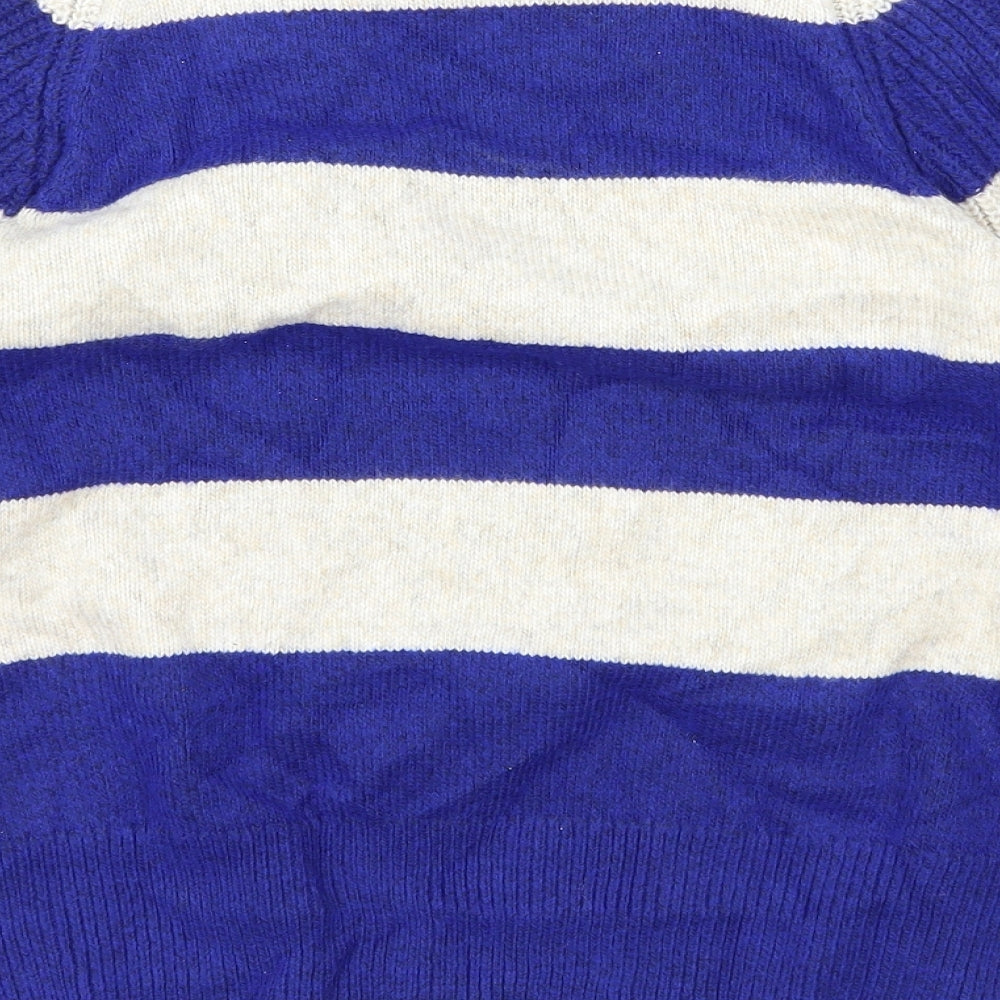 Marks & Spencer Womens Multicoloured Round Neck Striped Polyester Pullover Jumper Size S