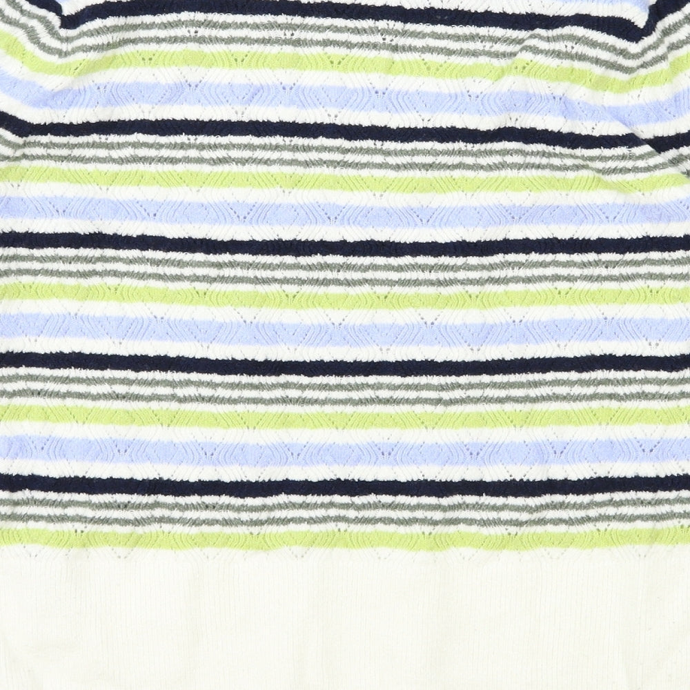 Marks & Spencer Womens Multicoloured Scoop Neck Striped Polyester Pullover Jumper Size S