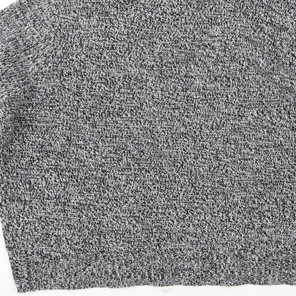 H&M Womens Grey Scoop Neck Acrylic Pullover Jumper Size S