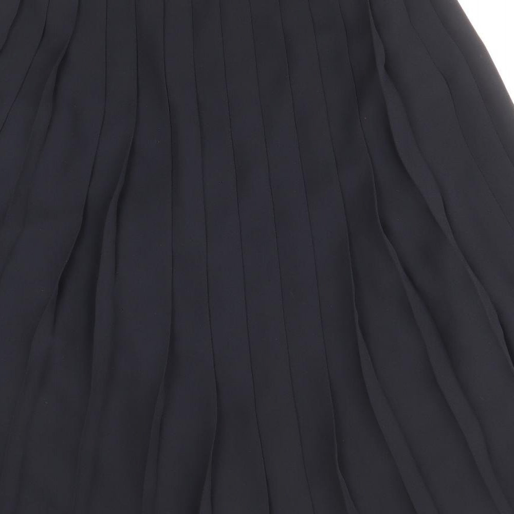 Hammer Womens Blue Polyester Pleated Skirt Size 12 Zip
