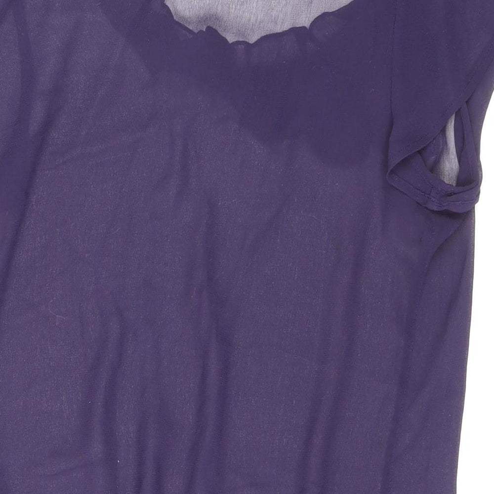 RJR.John Rocha Womens Purple Polyester Basic Blouse Size 14 Scoop Neck