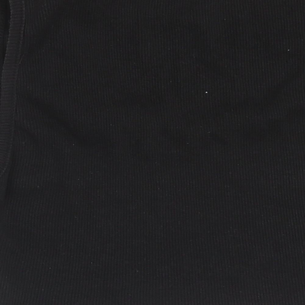 Missguided Womens Black Polyester Cropped Tank Size 8 Round Neck