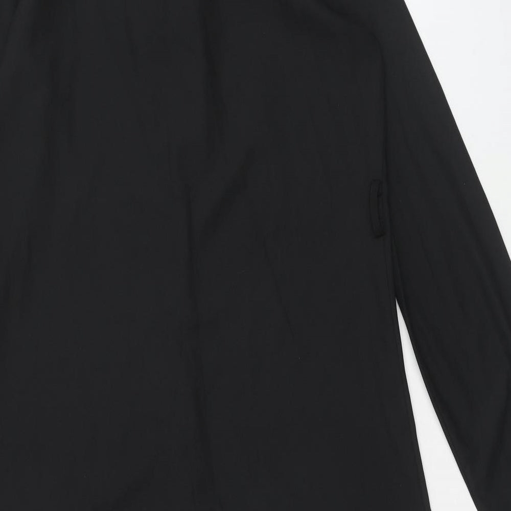 New Look Womens Black Polyester Shirt Dress Size 8 Collared Button