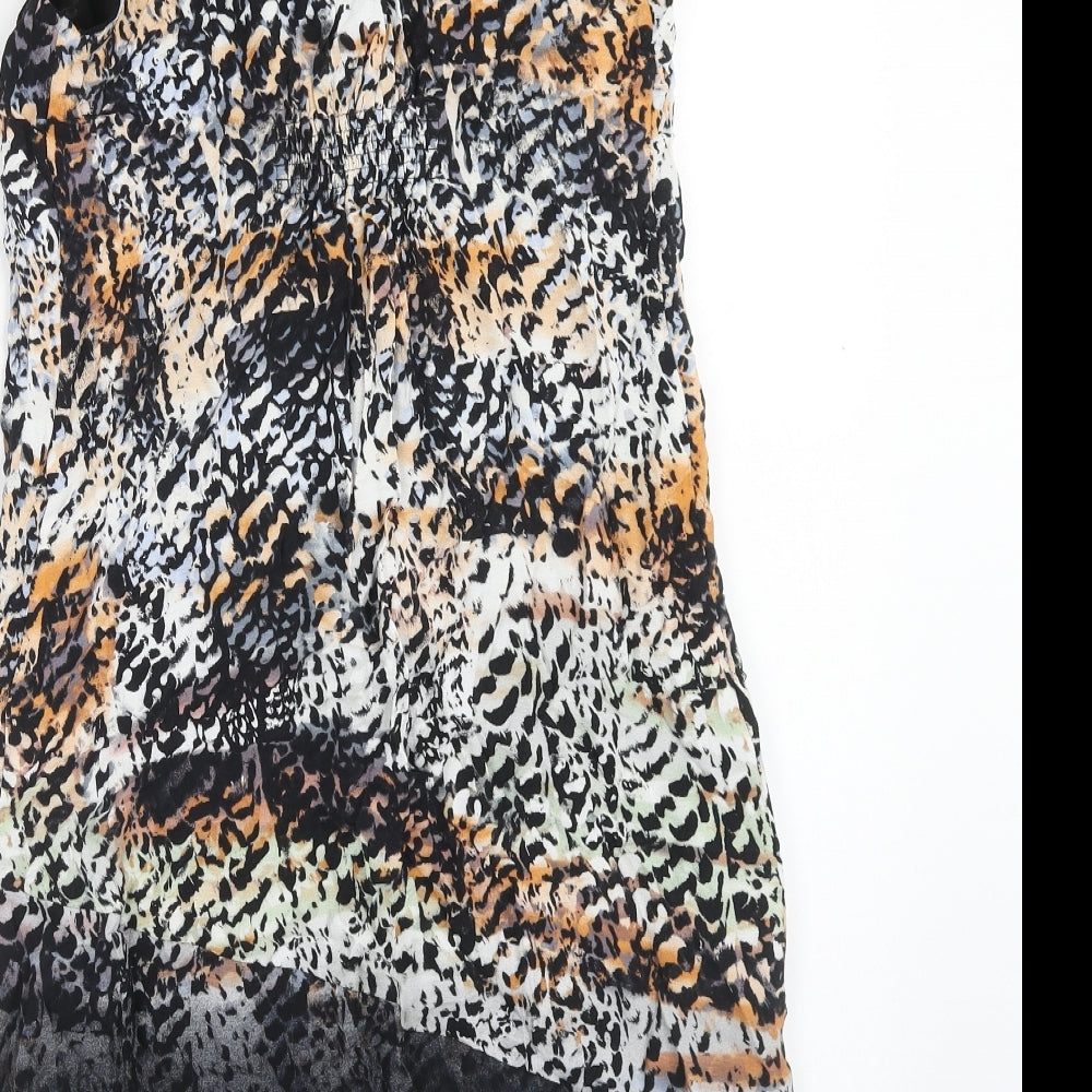 Mint Velvet Womens Multicoloured Geometric Viscose Tank Dress Size 8 V-Neck Zip
