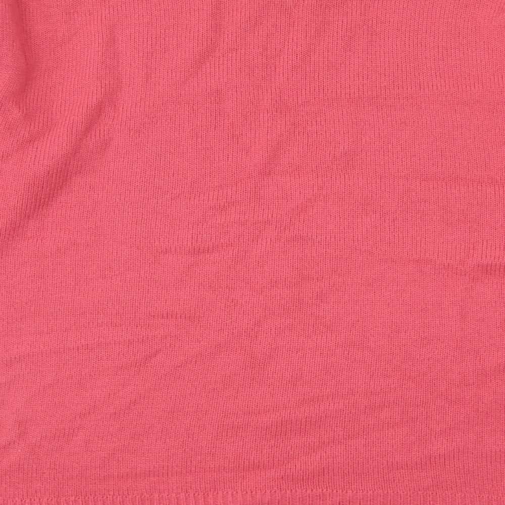 Preworn Womens Pink Round Neck Acrylic Pullover Jumper Size L