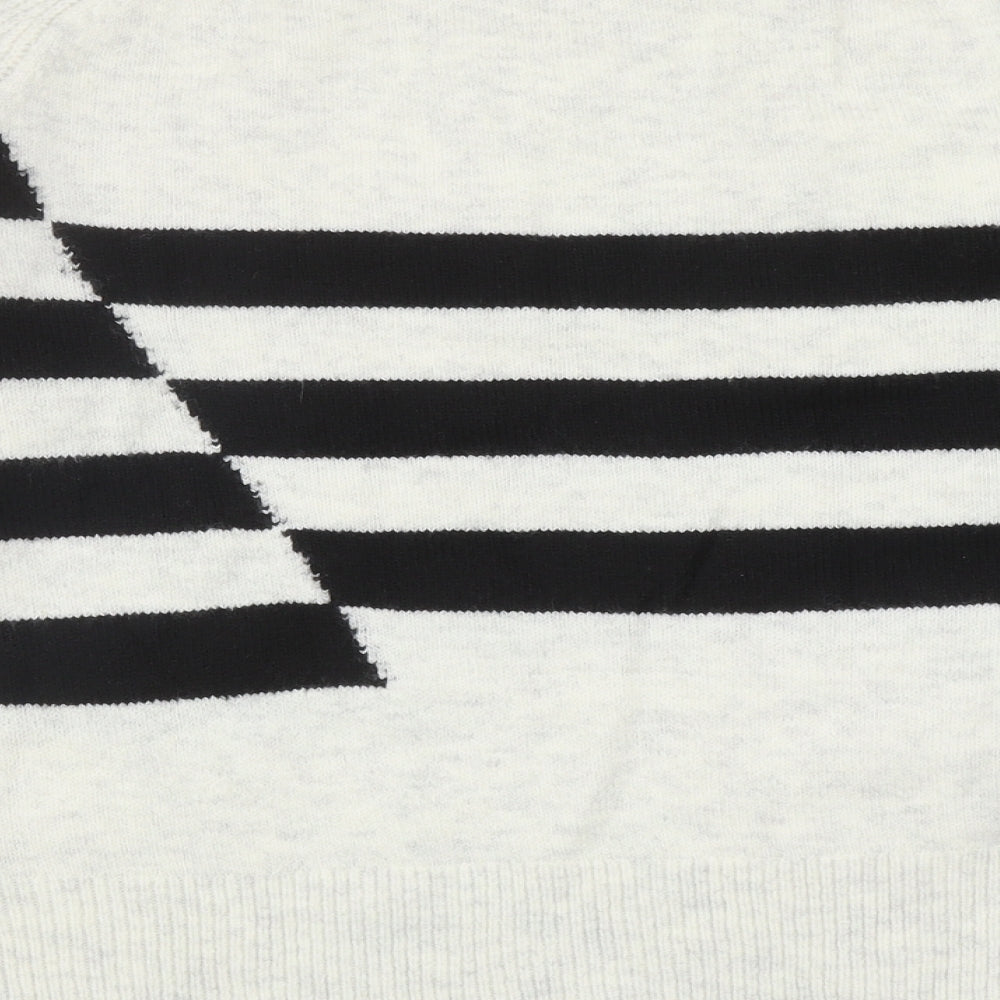 Marks & Spencer Womens Ivory Round Neck Geometric Acrylic Pullover Jumper Size M