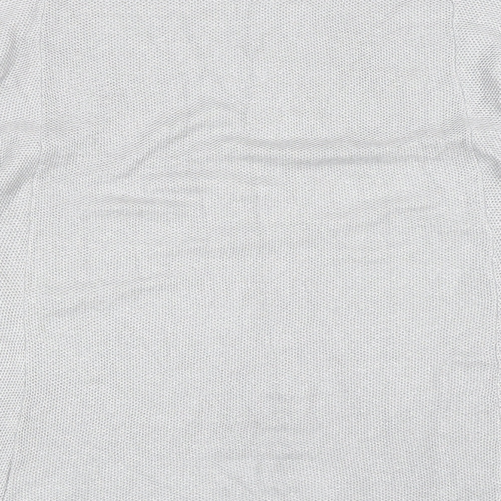Nina Leonard Womens Silver Scoop Neck Viscose Pullover Jumper Size S