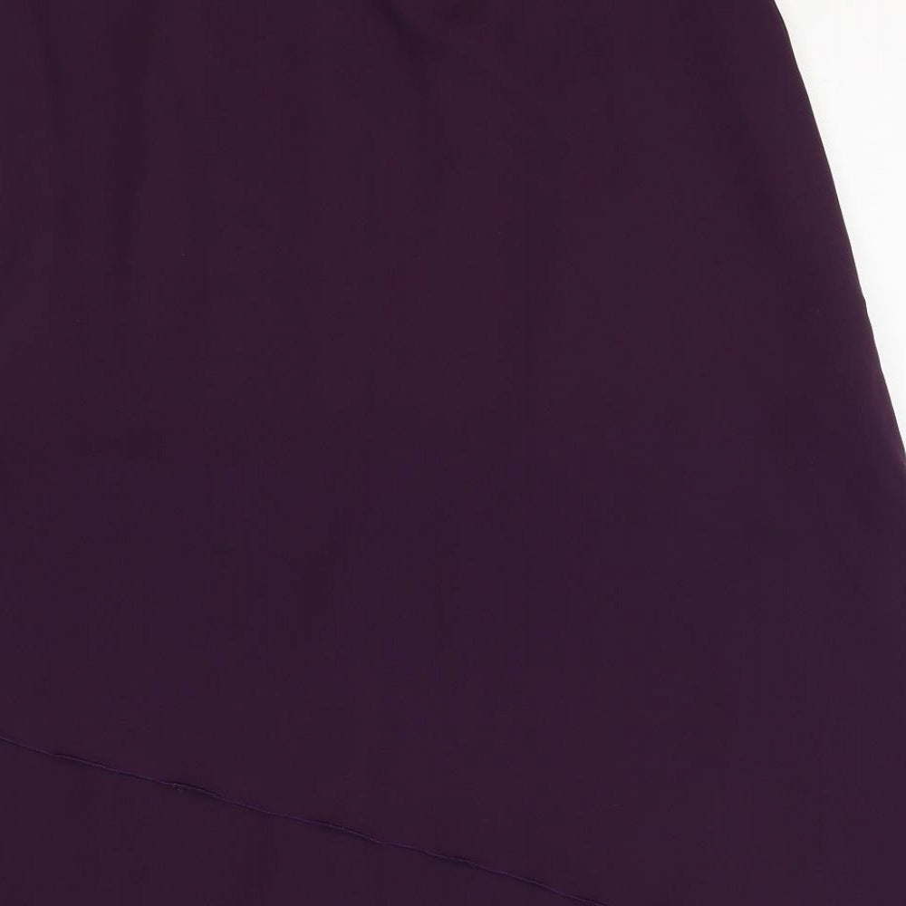 Preworn Womens Purple Polyester A-Line Skirt Size 32 in