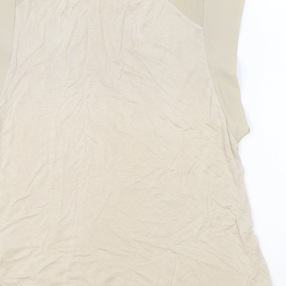 Warehouse Womens Brown Viscose Basic T-Shirt Size 12 Round Neck