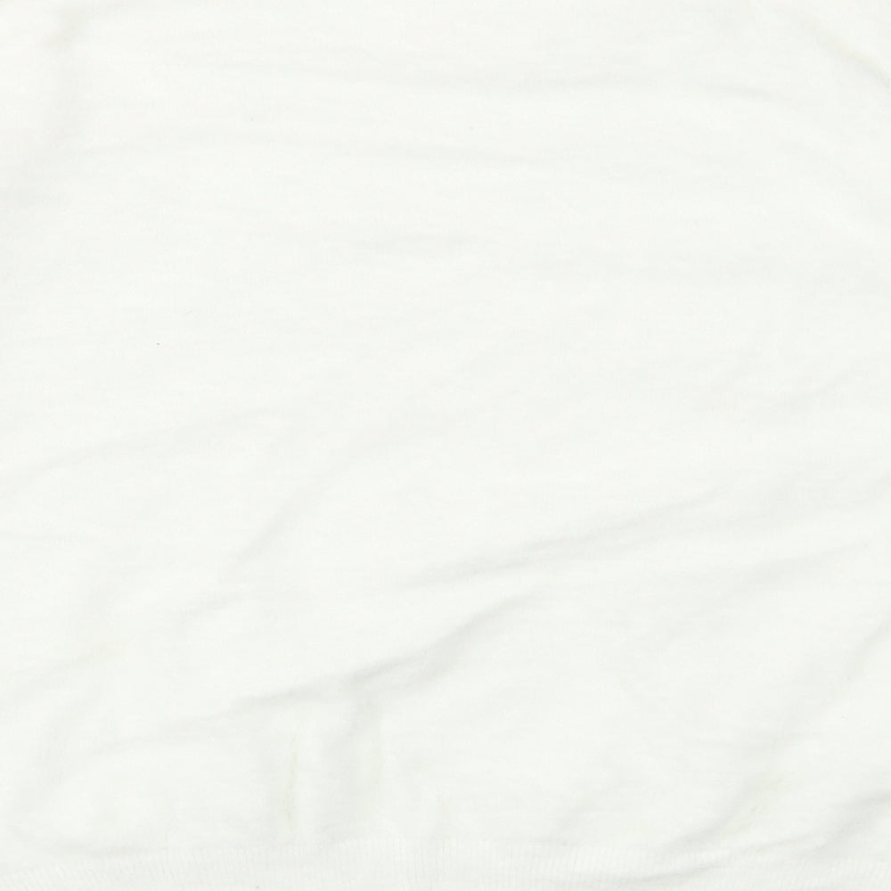 NEXT Womens White Crew Neck Nylon Pullover Jumper Size M