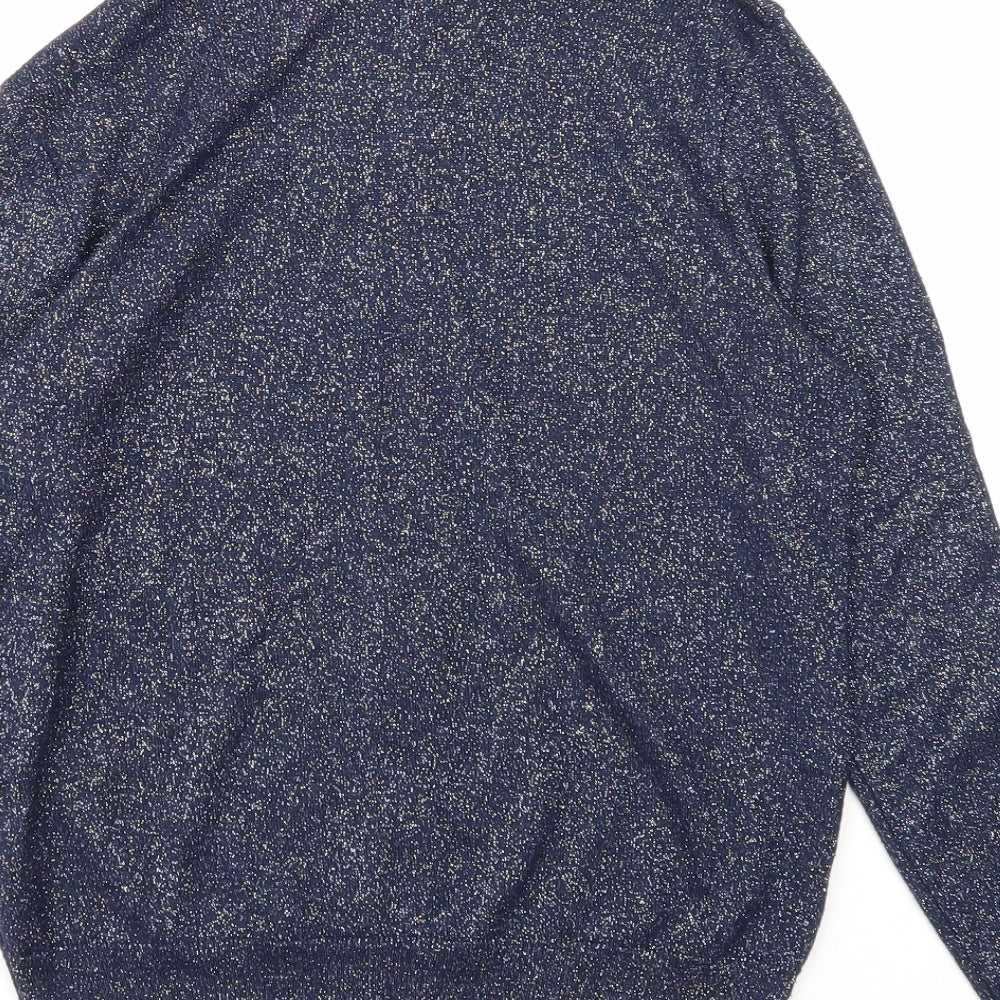 Atmosphere Womens Blue Viscose Full Zip Sweatshirt Size 8 Zip