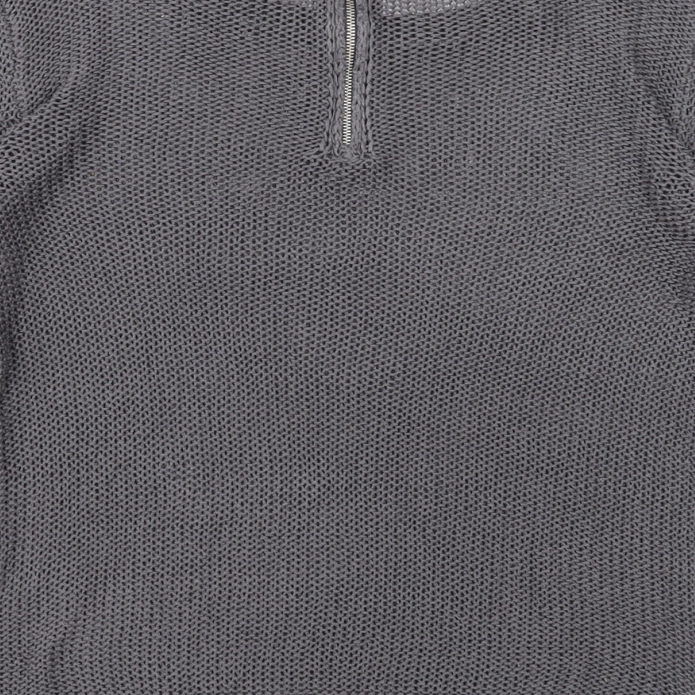 Divided Womens Grey Scoop Neck Acrylic Pullover Jumper Size XS