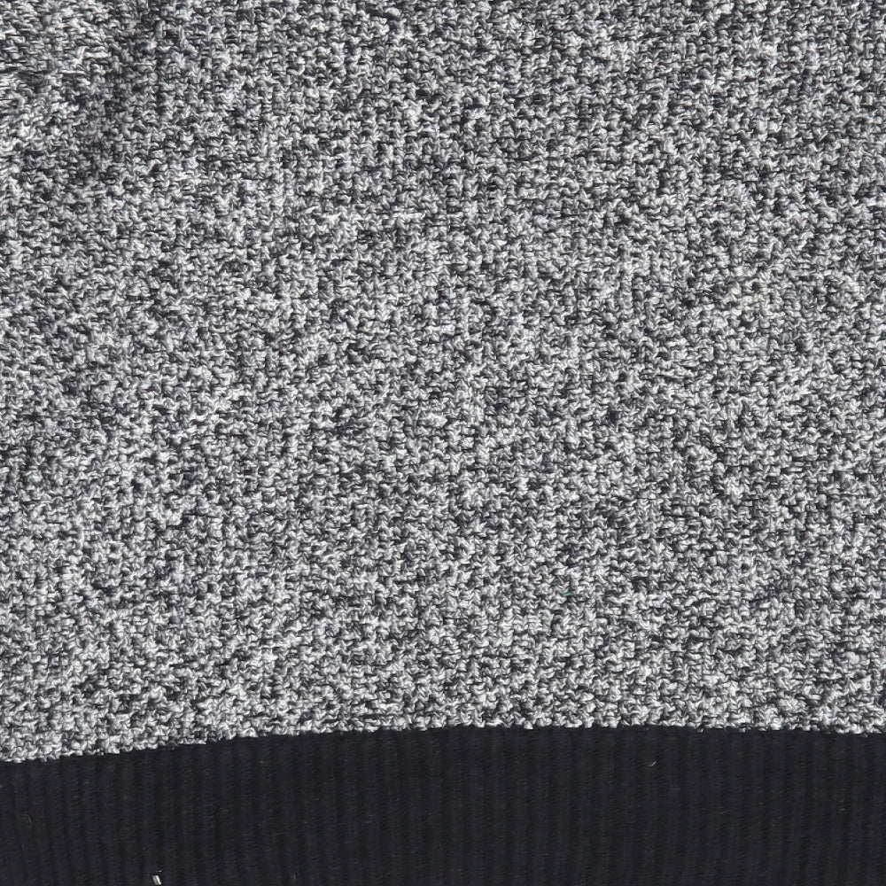 Marks & Spencer Womens Grey V-Neck Polyester Pullover Jumper Size M - Contrasting Trim