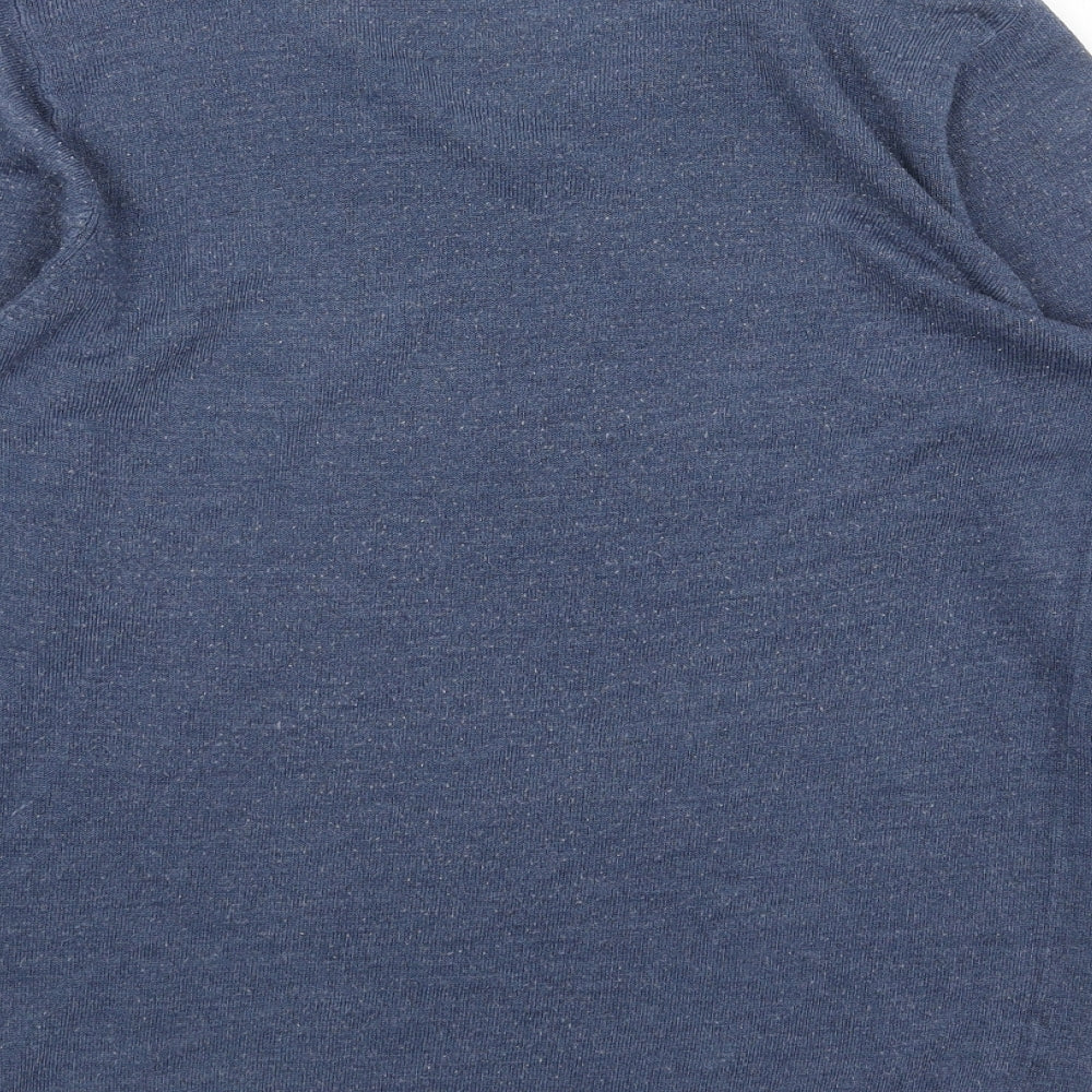 Marks & Spencer Mens Blue V-Neck Acrylic Pullover Jumper Size S