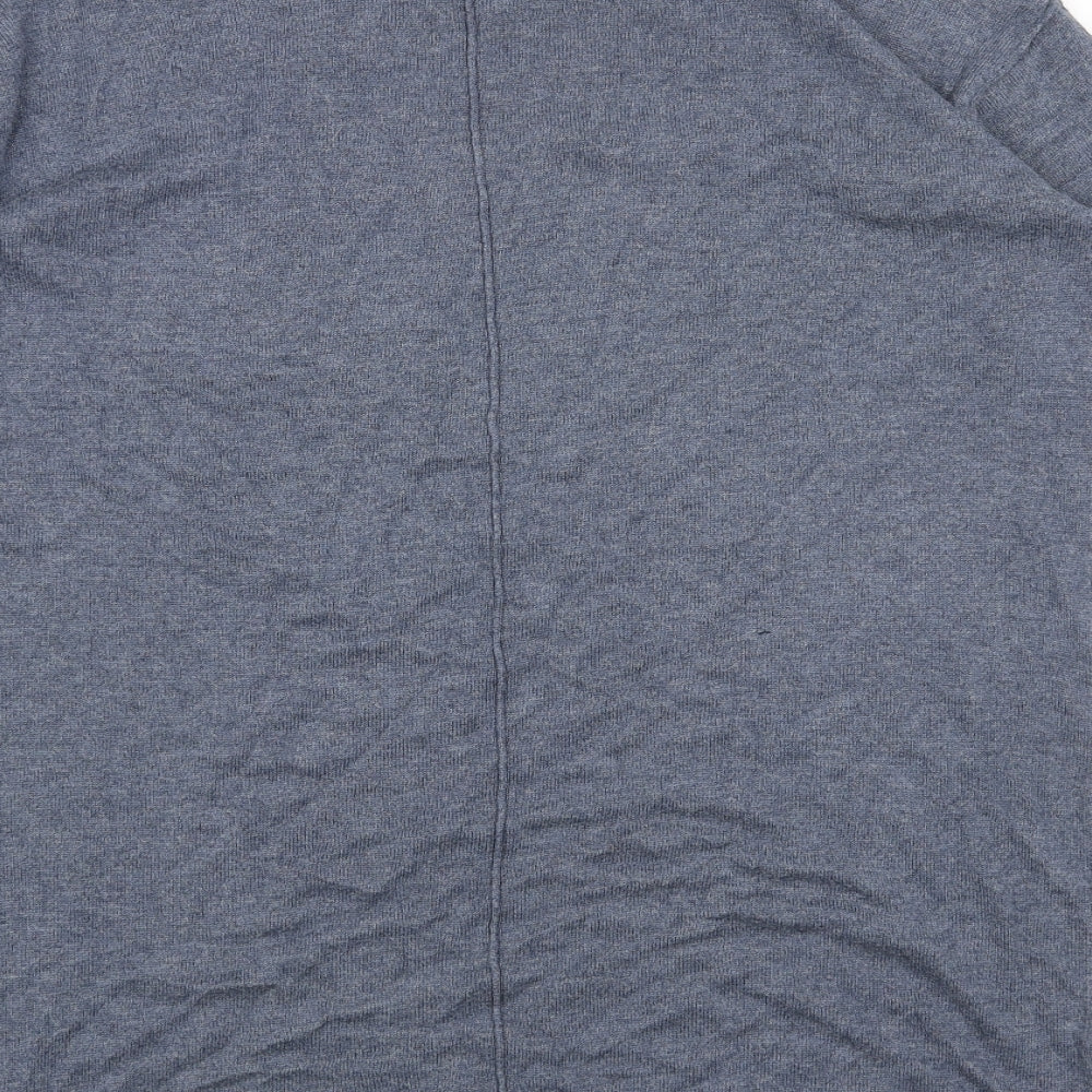 H&M Womens Blue Acrylic Jumper Dress Size M Round Neck Pullover