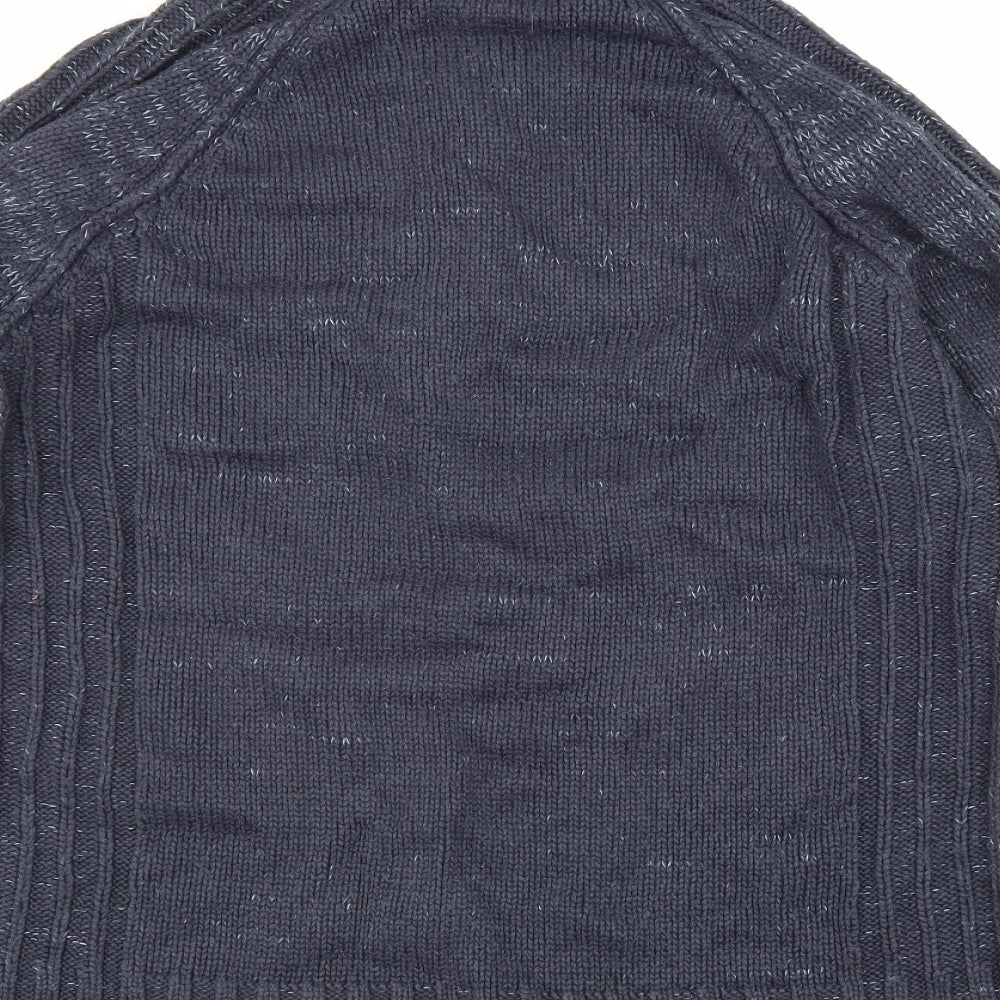 Tom Hagan Mens Blue High Neck Acrylic Pullover Jumper Size L
