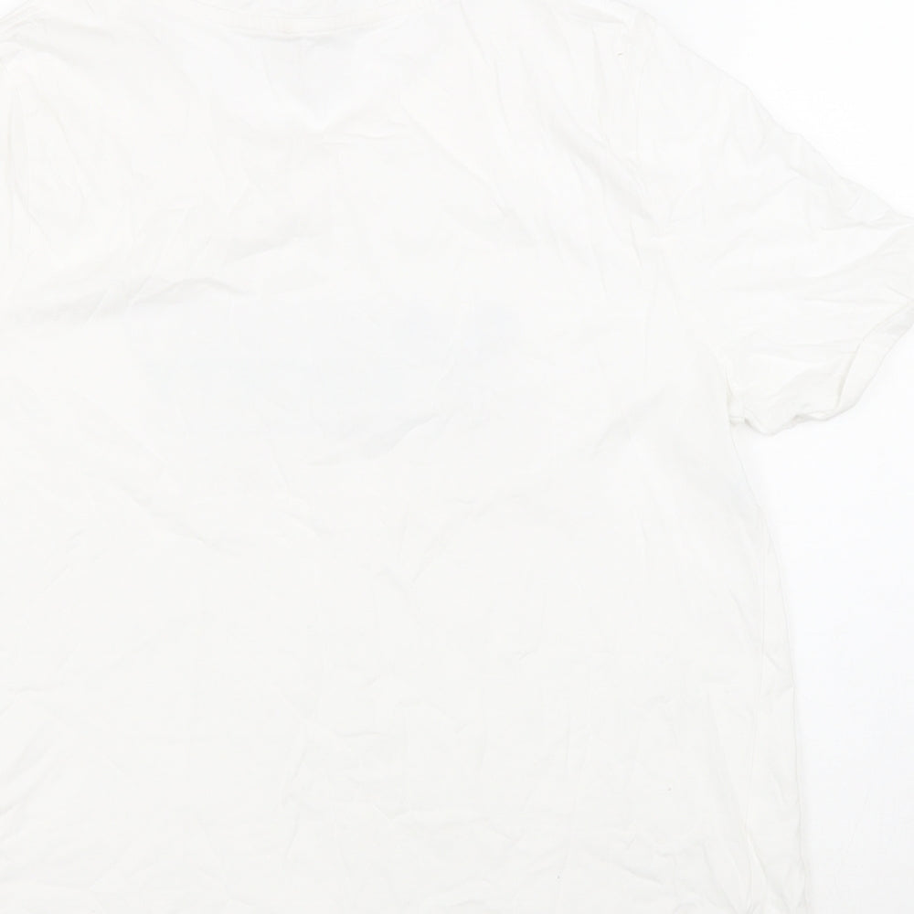 TU Womens White Cotton Basic T-Shirt Size 14 Round Neck - Sporty Society