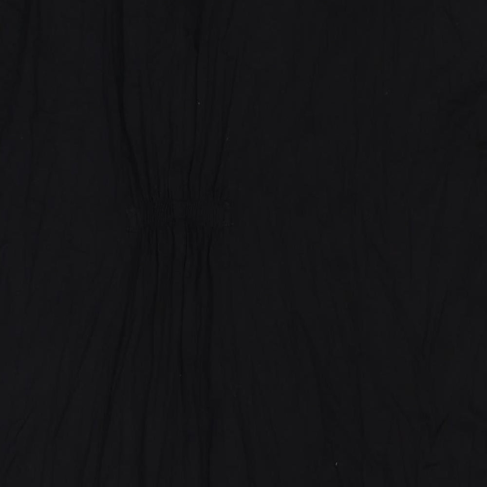 Marks & Spencer Womens Black Viscose Pencil Dress Size 12 V-Neck - Draped