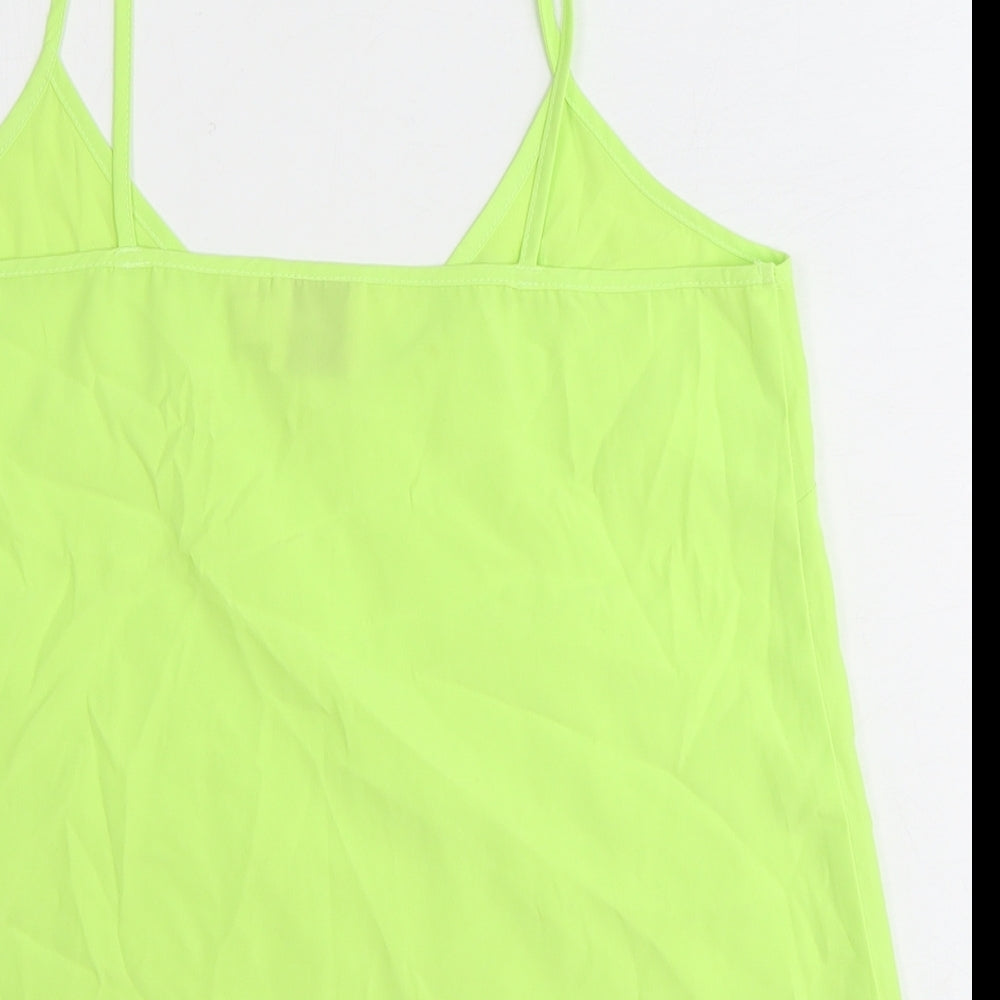ASOS Womens Green Polyester Basic Tank Size 6 V-Neck