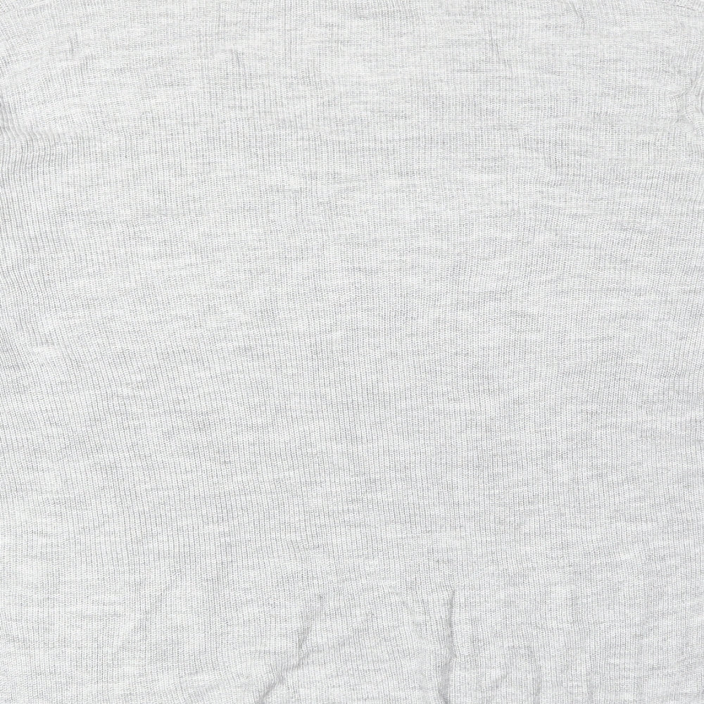 H&M Womens Grey Acrylic Basic T-Shirt Size S V-Neck