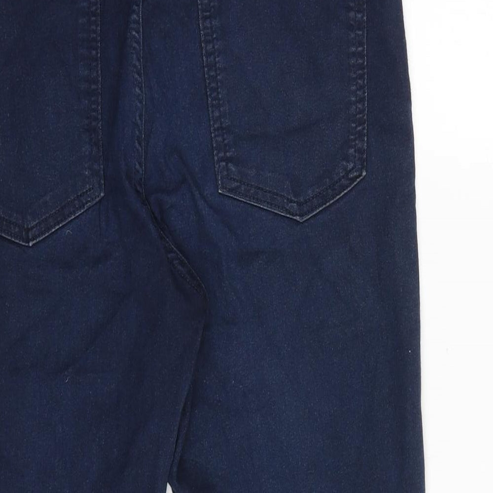 Marks & Spencer Womens Blue Cotton Skinny Jeans Size 12 Regular Tie