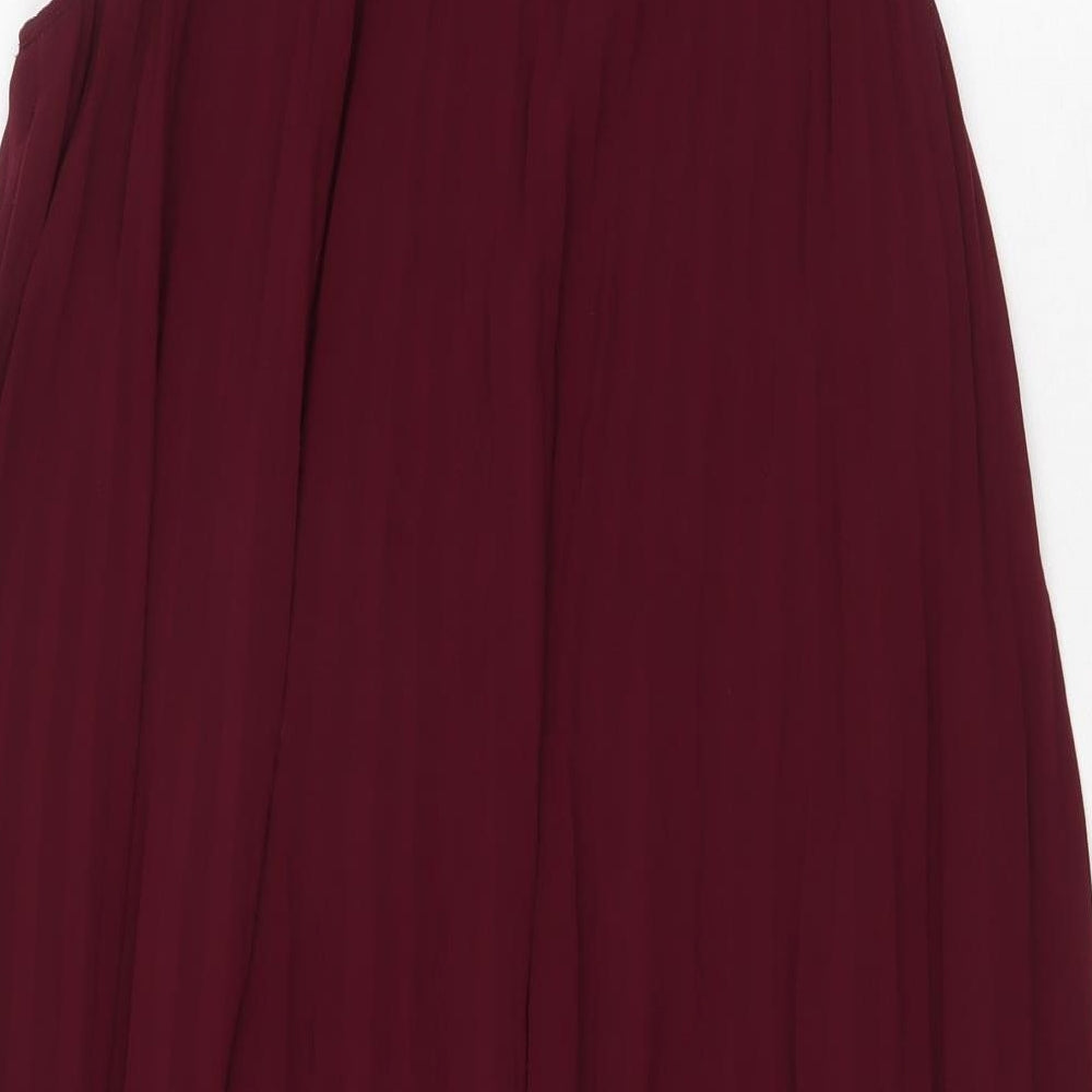 Principles Womens Red Polyester Shift Size 12 Scoop Neck Button