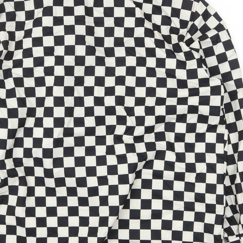Cameo Rose Womens Multicoloured Check Polyester Basic Blouse Size 12 Collared