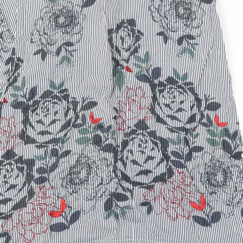 Mistral Womens Blue Floral Cotton Straight & Pencil Skirt Size 12 Zip