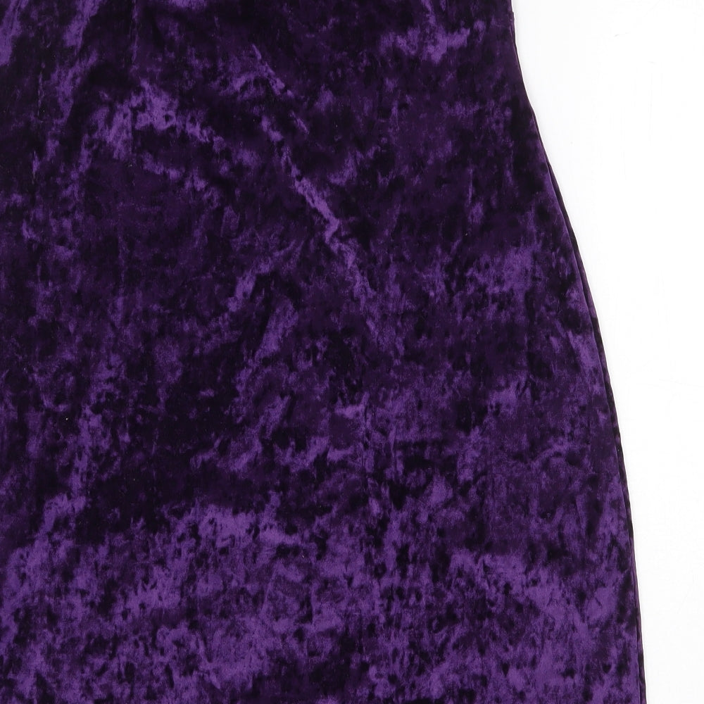 ASOS Womens Purple Polyester Mini Size 14 Off the Shoulder Pullover
