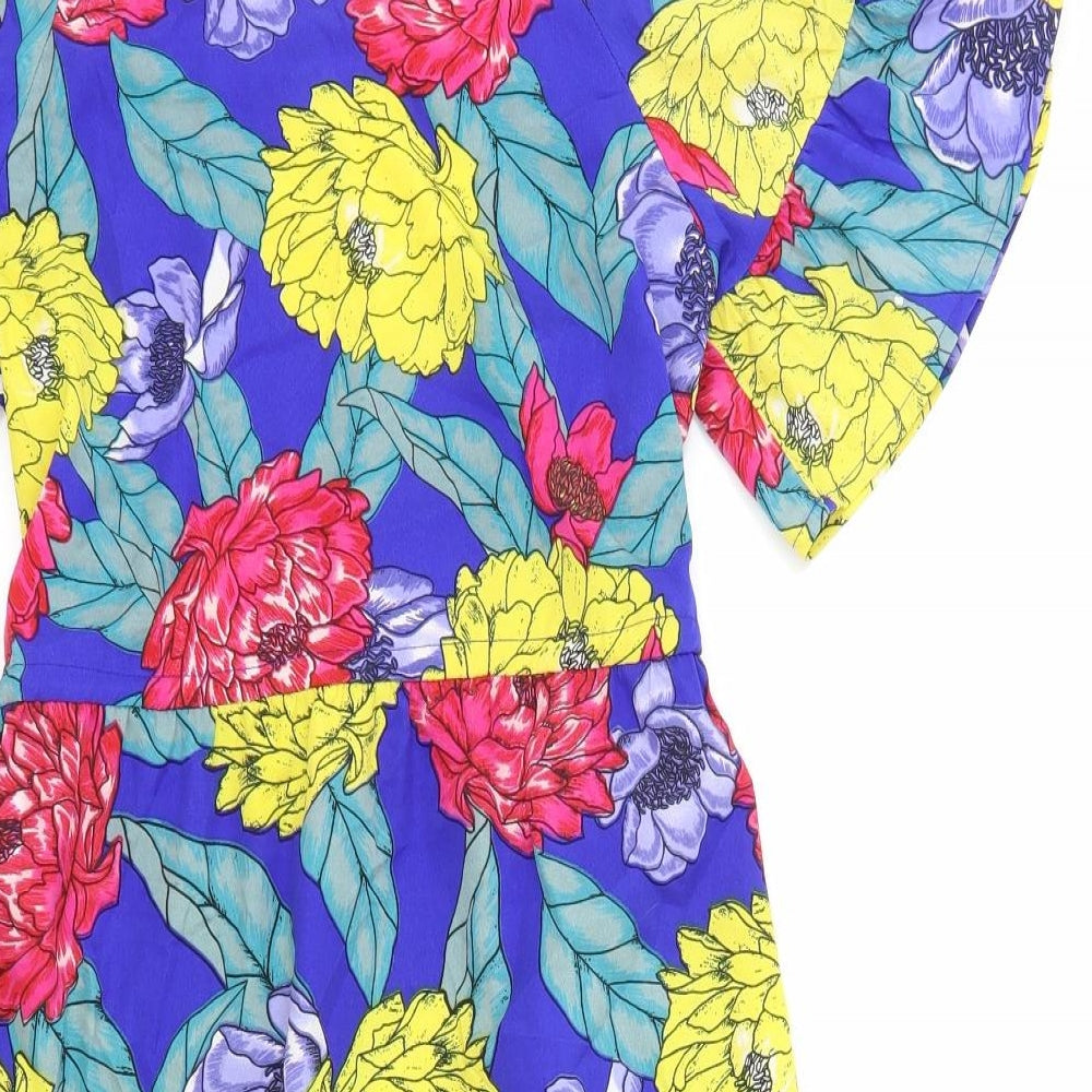 Atmosphere Womens Multicoloured Geometric Polyester A-Line Size 10 Scoop Neck Pullover