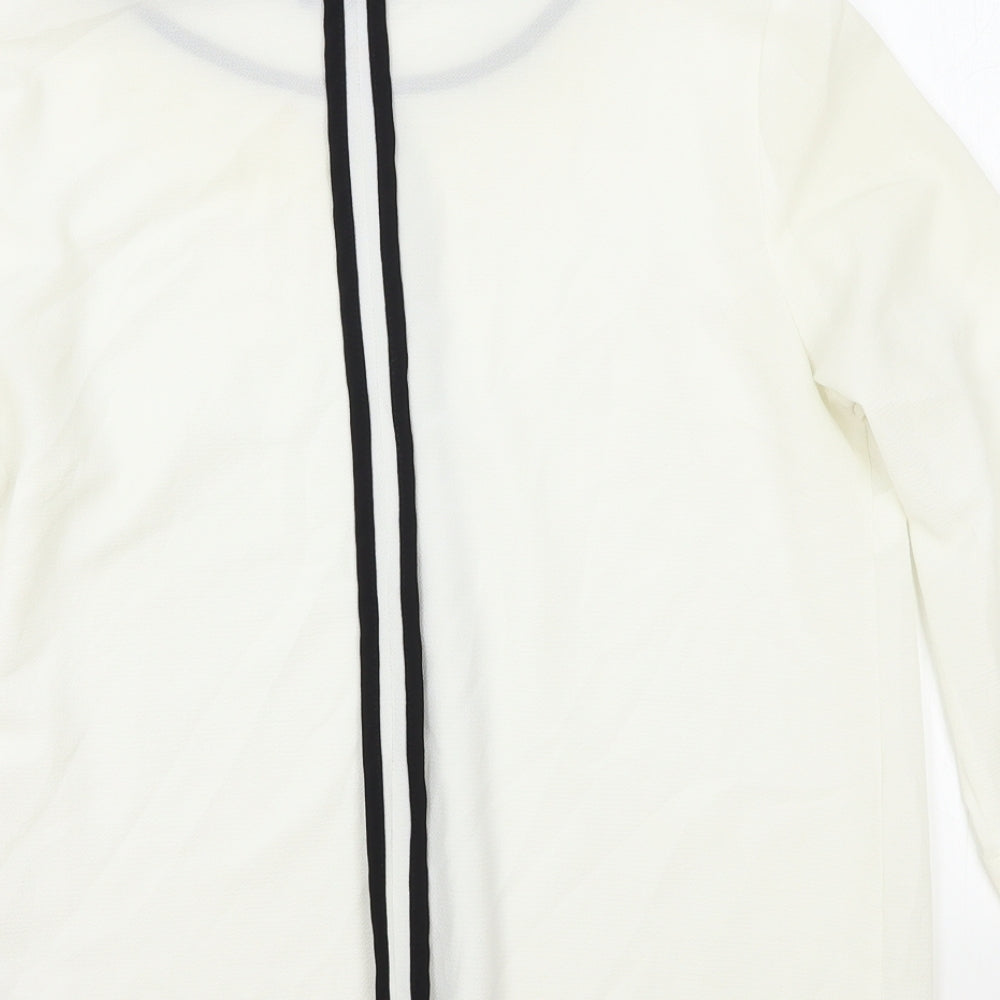 Wallis Womens White Polyester Basic Blouse Size S Scoop Neck