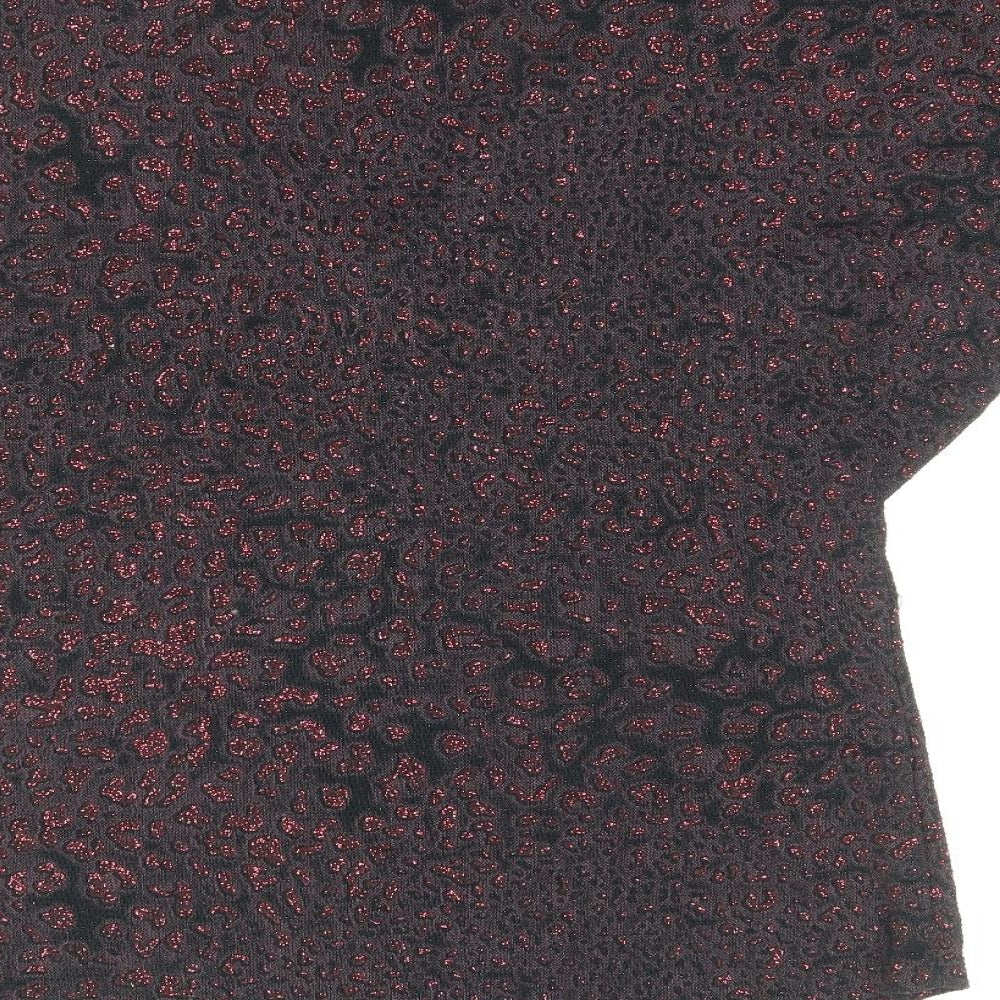 Principles Womens Black Nylon Basic Blouse Size 12 V-Neck
