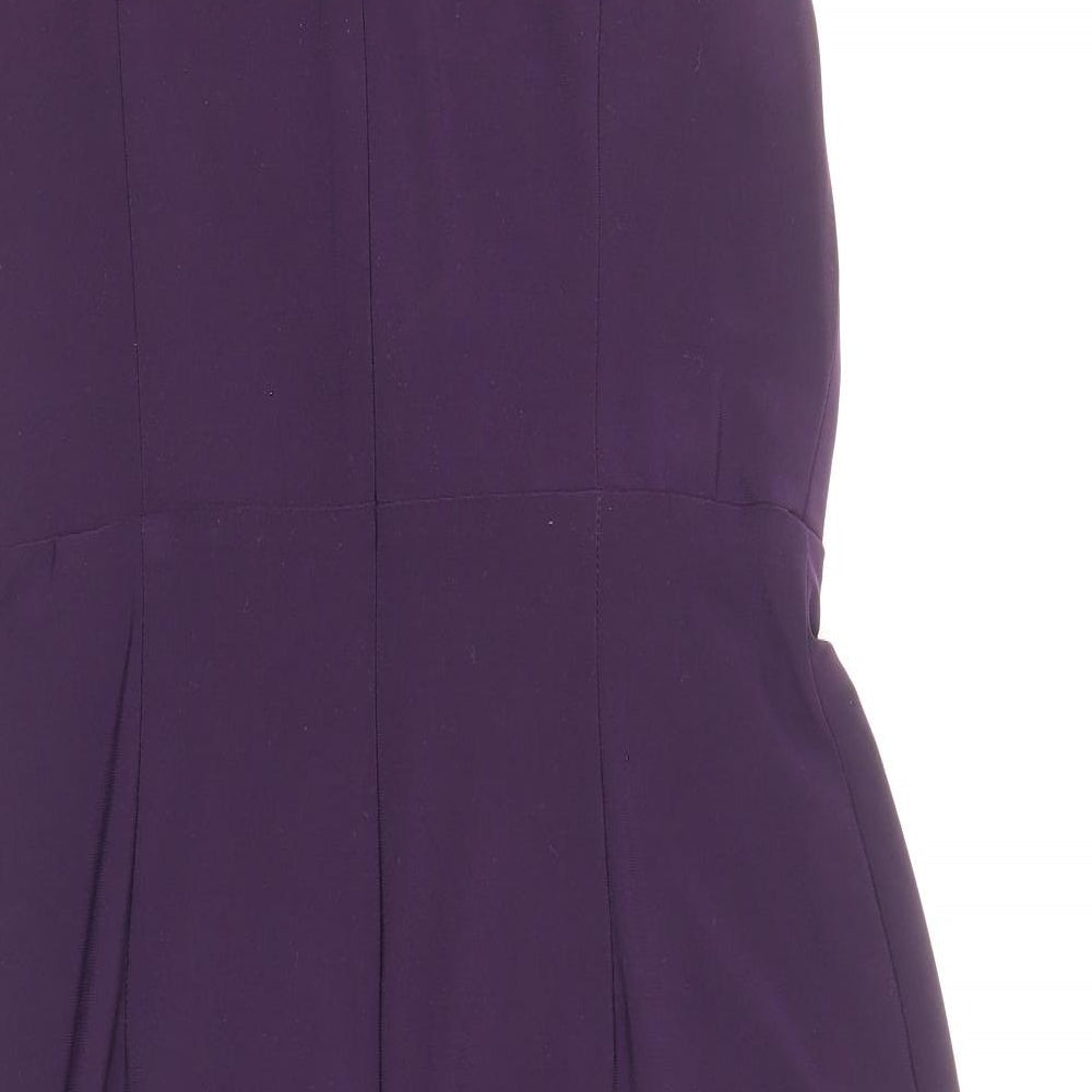Jessica Howard Womens Purple Polyester Sheath Size 10 V-Neck Zip