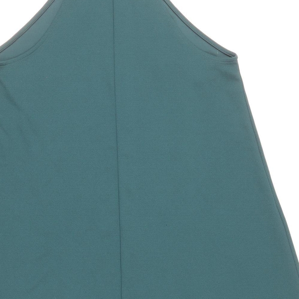 Zara Womens Green Polyester Trapeze & Swing Size S Round Neck Pullover