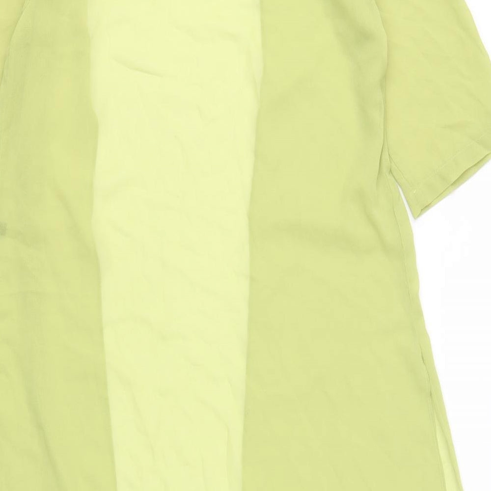 Preworn Womens Green Polyester Kimono Blouse Size M V-Neck
