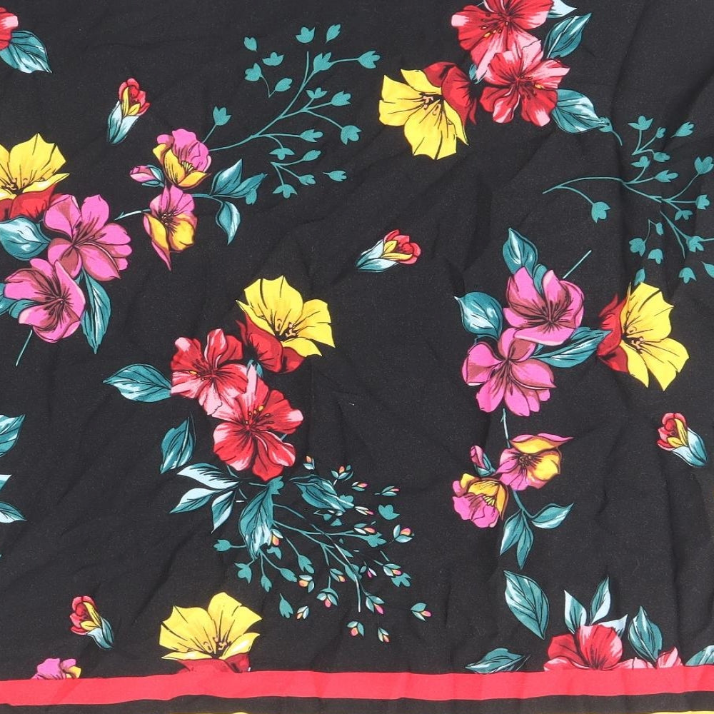 Peacocks Womens Multicoloured Floral Viscose Basic Blouse Size 12 Scoop Neck