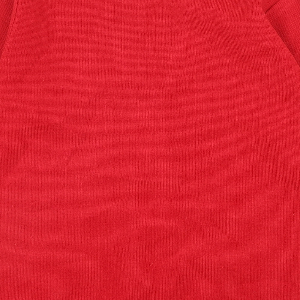Paramour Womens Red V-Neck Acrylic Cardigan Jumper Size S