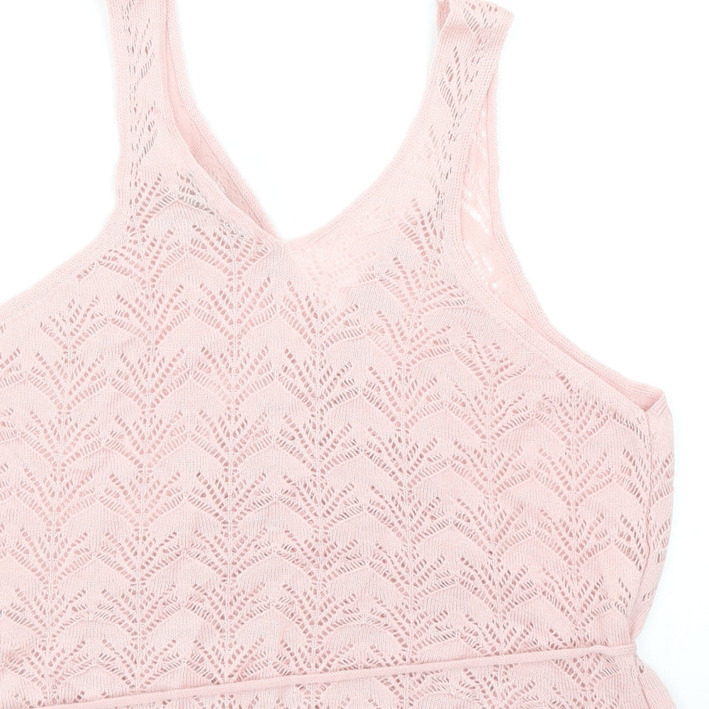 ASOS Womens Pink Acrylic Wrap Tank Size 14 V-Neck