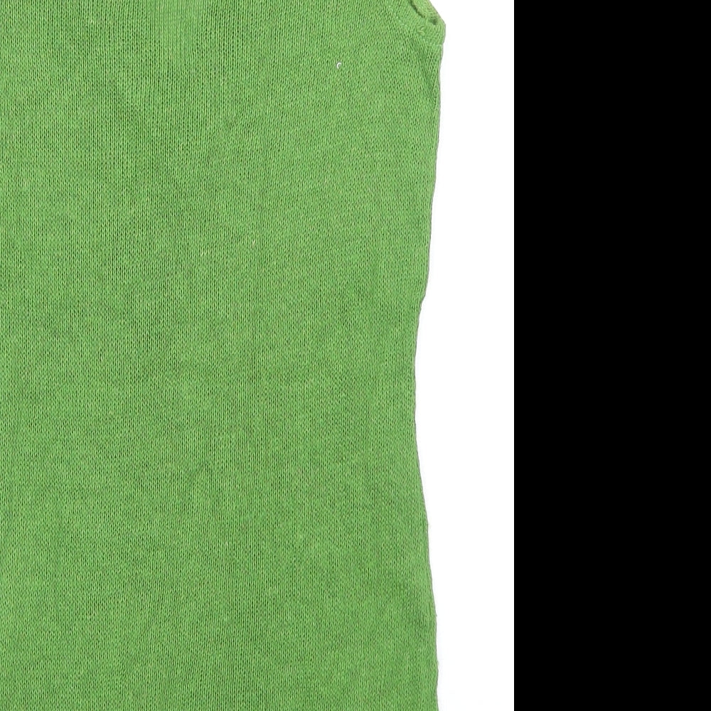 Topshop Womens Green V-Neck Acrylic Pullover Jumper Size 10