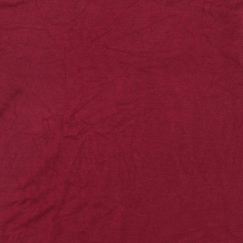 Studio Womens Red V-Neck Acrylic Pullover Jumper Size 12