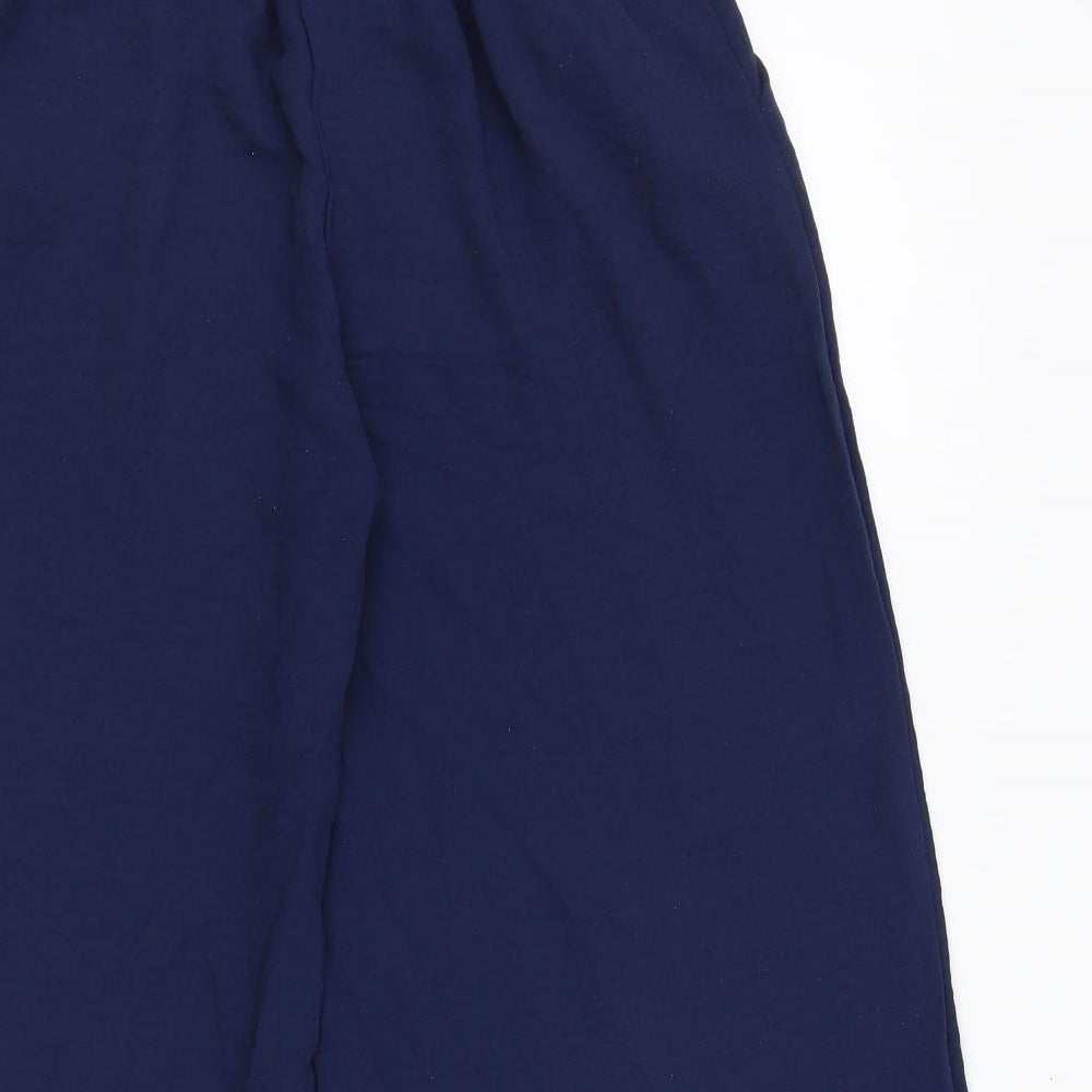 H&M Womens Blue Polyester Trousers Size 6 Regular