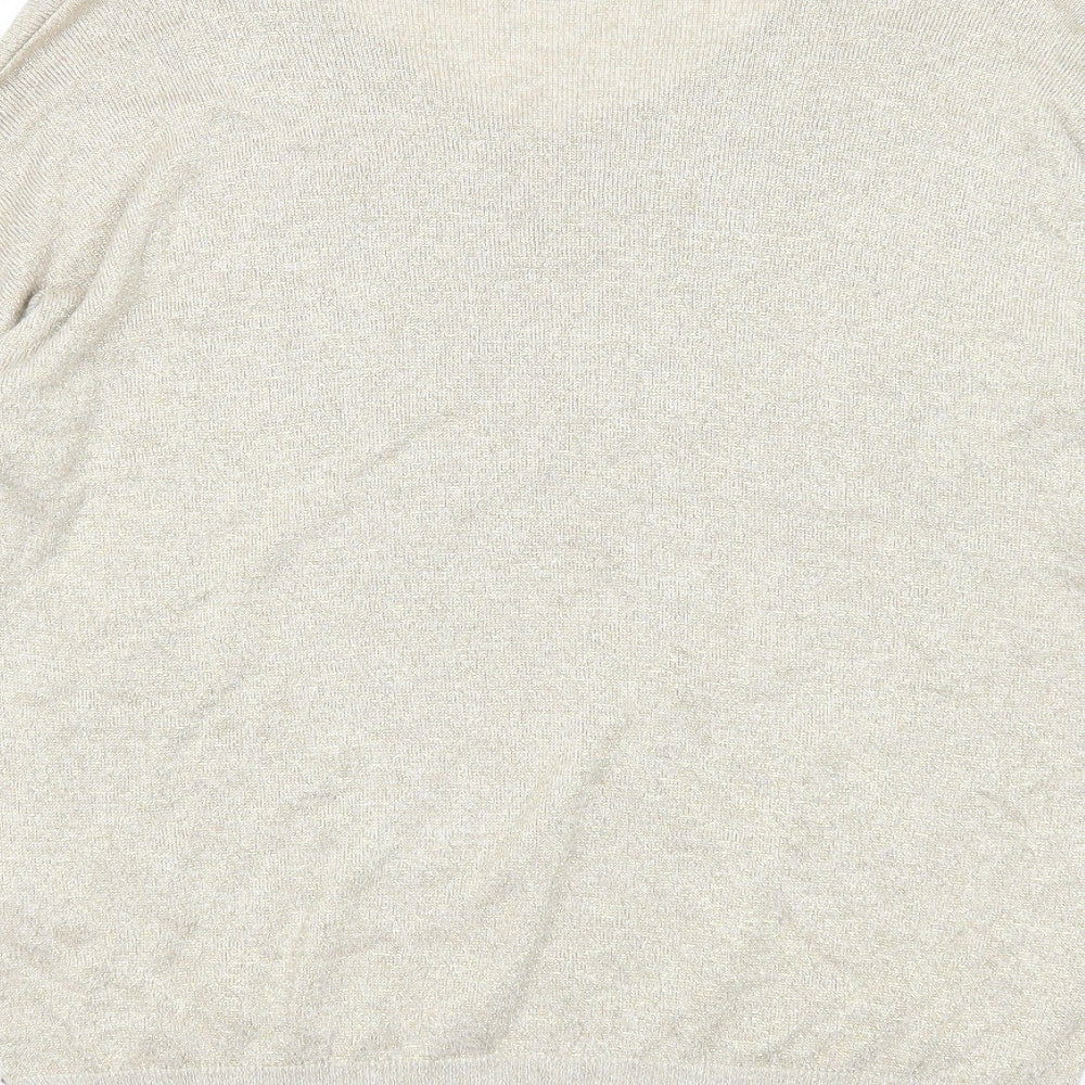 Pomodoro Womens Gold Scoop Neck Viscose Pullover Jumper Size 10