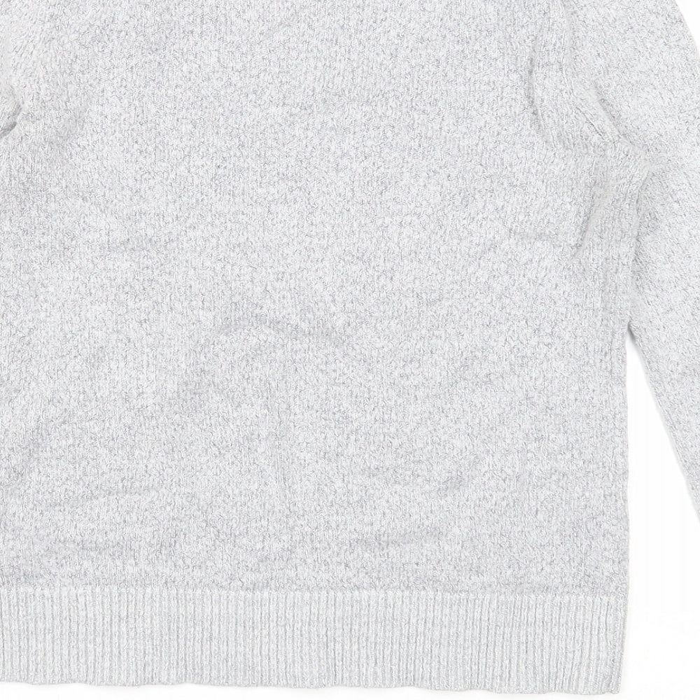 Oasis Womens Grey Round Neck Acrylic Pullover Jumper Size XS