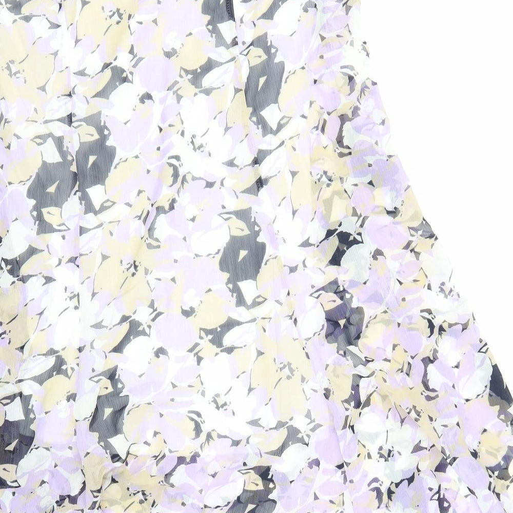 Forever Womens Purple Geometric Polyester A-Line Skirt Size XL Drawstring