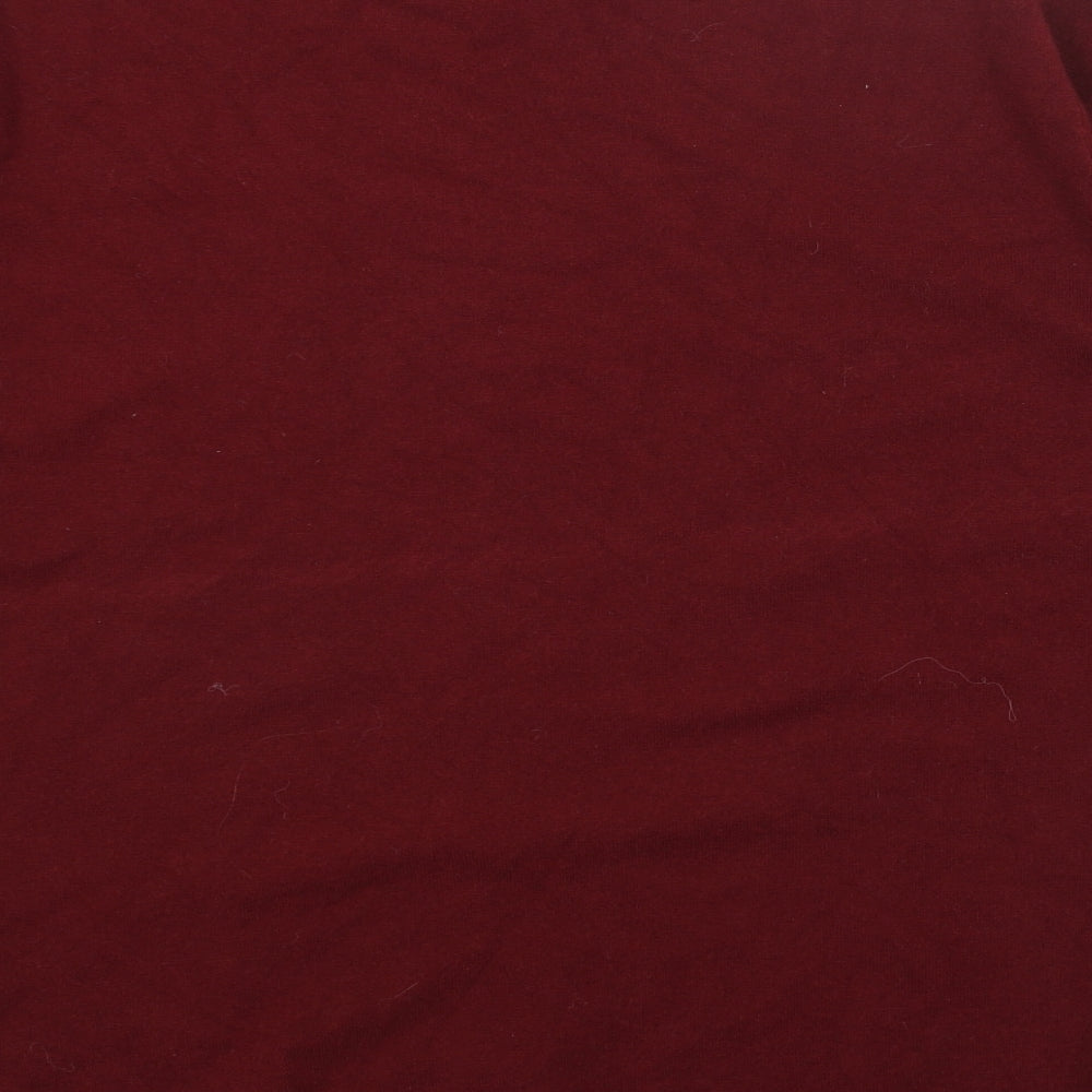 Preworn Womens Red Round Neck Viscose Pullover Jumper Size L