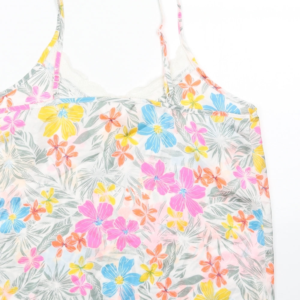 Preworn Womens Multicoloured Floral Polyester Basic Tank Size 10 V-Neck