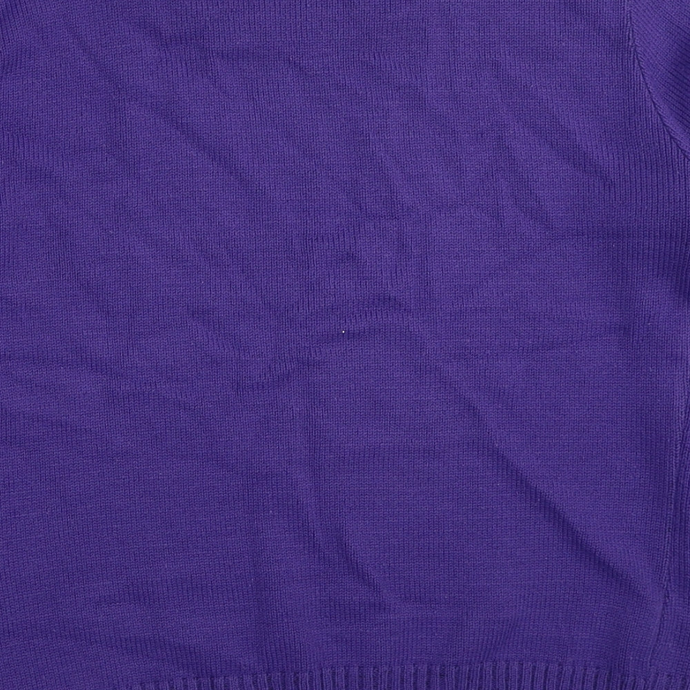 CHIC Womens Purple Round Neck Acrylic Pullover Jumper Size S - Size S/M