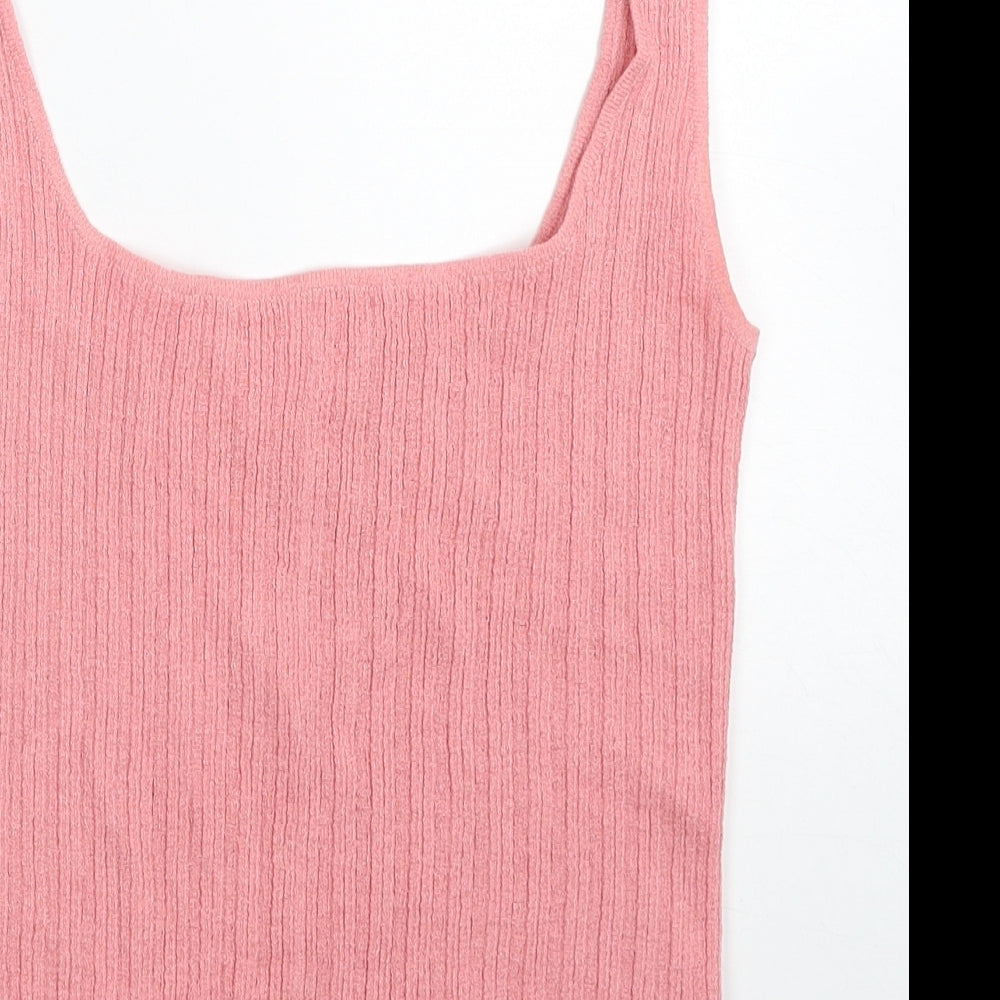 Ronit Zilkha Womens Pink Viscose Basic Tank Size M Scoop Neck