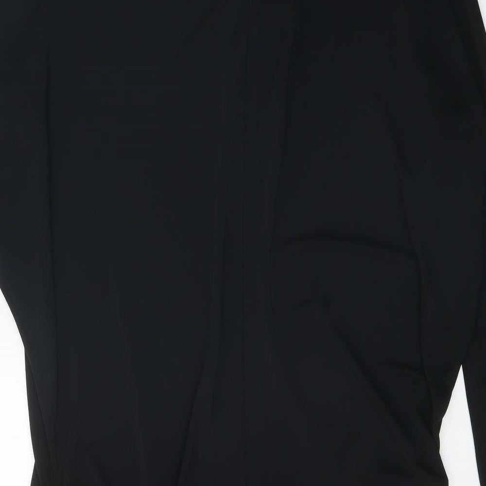 Glamorous Womens Black Polyester Sheath Size 16 Round Neck Pullover