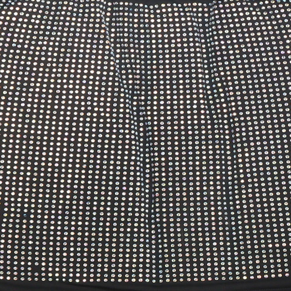 Preworn Womens Black Geometric Polyester Mini Skirt Size S